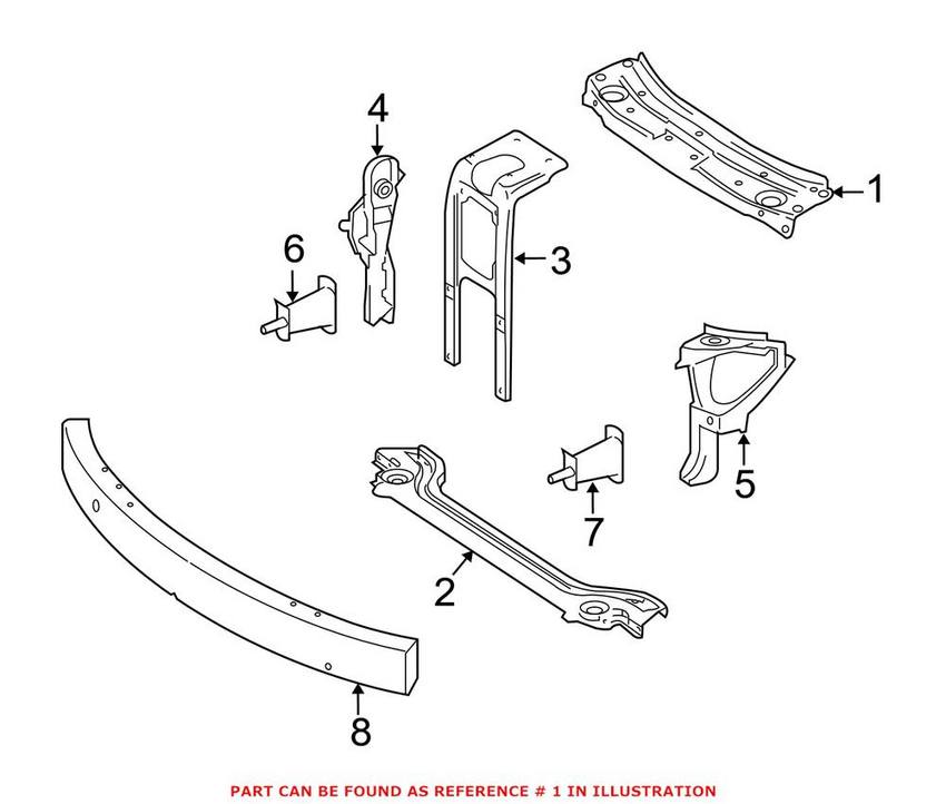 Mercedes Radiator Support Bracket - Upper 1646200486